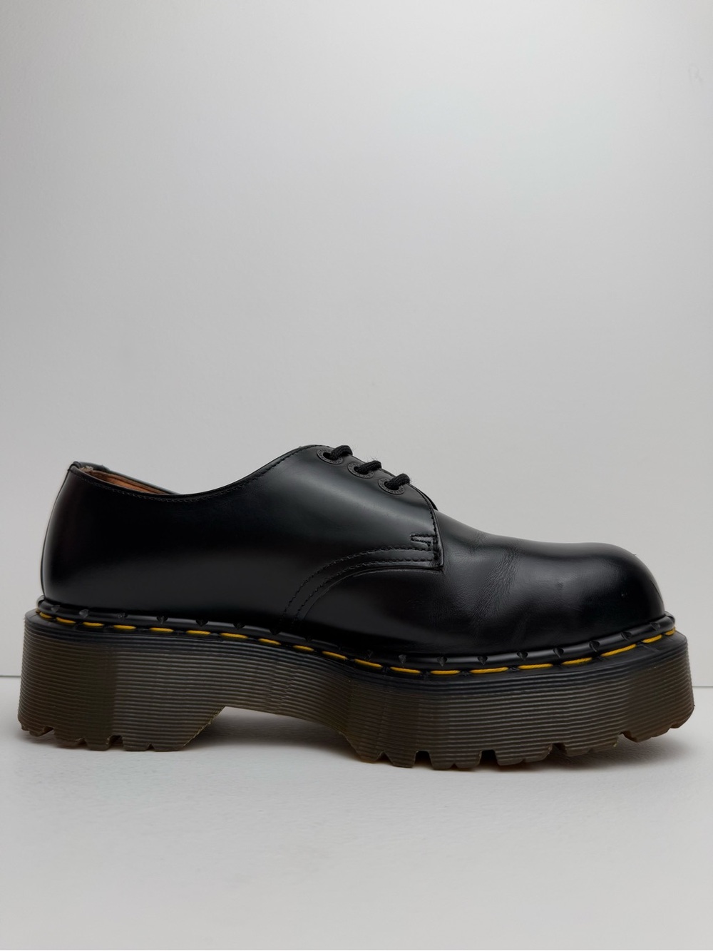 Vintage Dr. Martens Platforms 1925 Black Leather Envy Chunky MIE Oxfords UK 7 - Picture 5 of 16